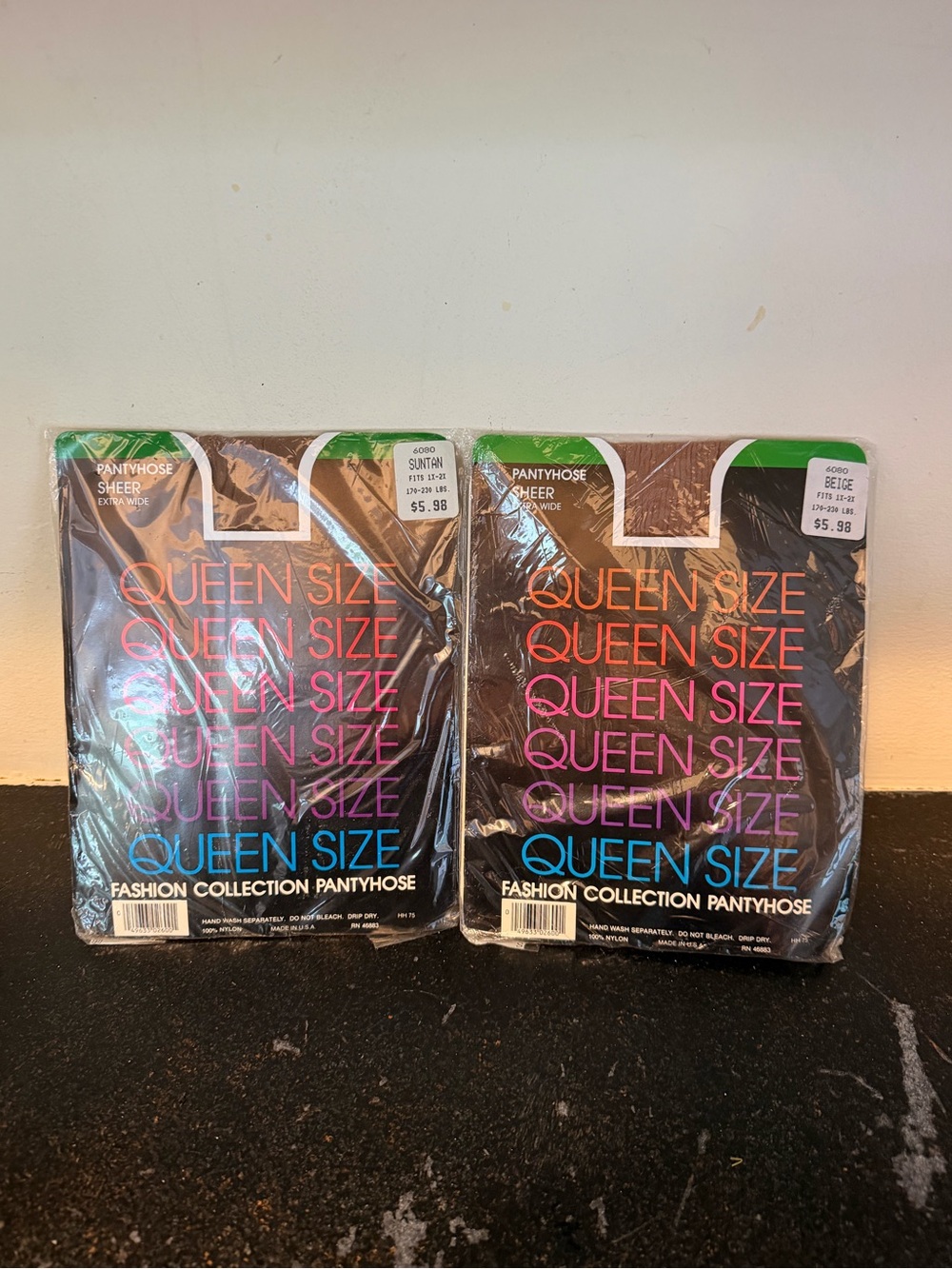 Vintage Ultra Sheer Panty Hose Queen Size 1X-2X Lot Of 2